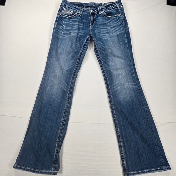 Miss Me Mid Rise Western Easy Boot Stretch Denim Jeans Women's Size 28 - Picture 1 of 9